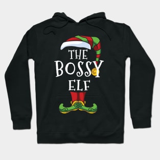 Bossy Elf Family Matching Christmas Holiday Group Gift Pajama Hoodie